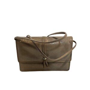 Vintage Koret Leather Crossbody/Clutch Bag Leather Lined Medium Rectangle Taupe